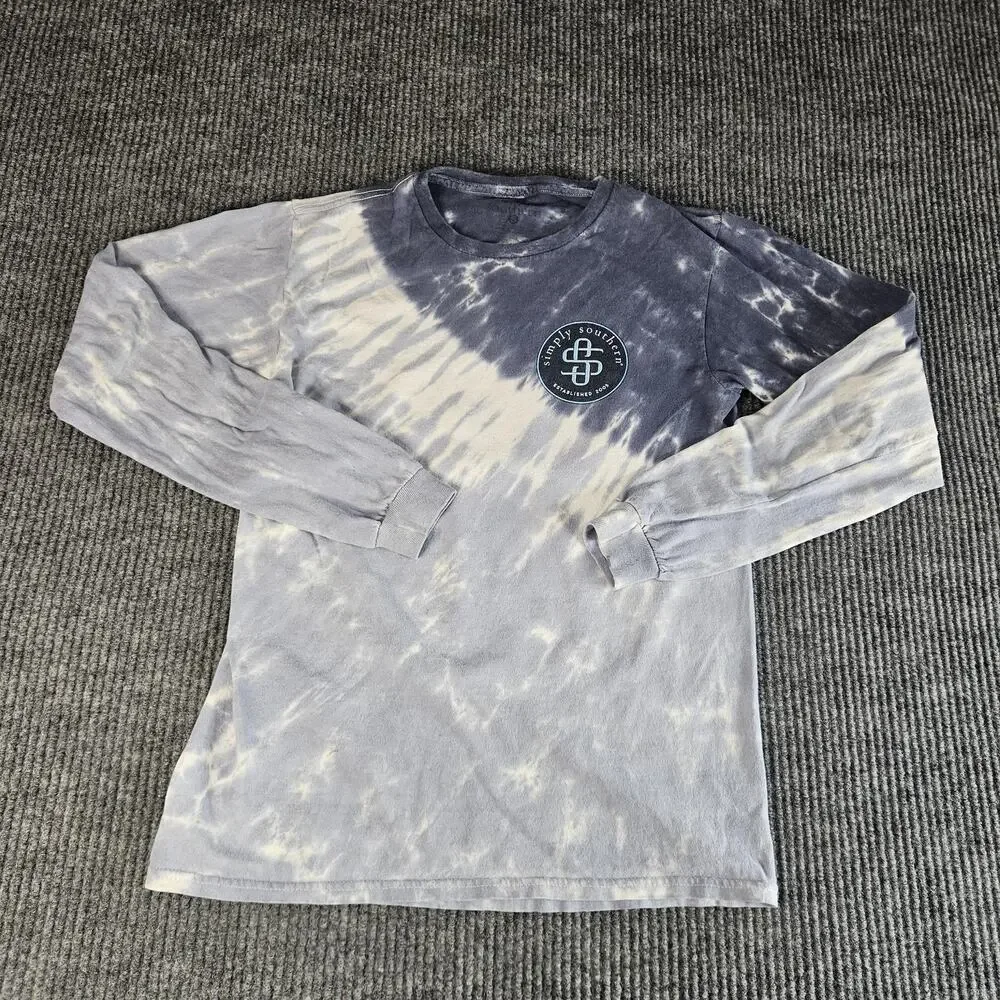Simply Southern Shirt Long Sleeve Youth Tie Dye Let The Good Times Roll Dog‎